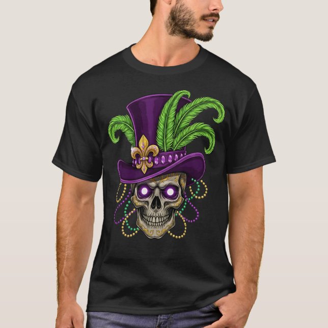 Mardi Gras Skull in Purple Top Hat (Vorderseite)