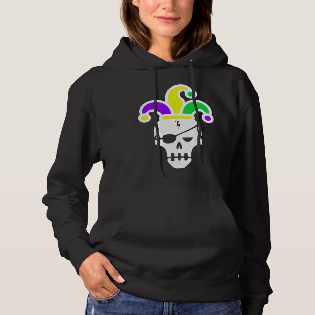 Mardi Gras Skull Jester Hat Carnival Mexican Parad Hoodie (Vorderseite)