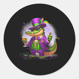 Mardi Gras Skull Top Hat New Orleans Hexendoktor Runder Aufkleber