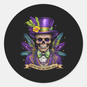 Mardi Gras Skull Top Hat New Orleans Hexendoktor Runder Aufkleber