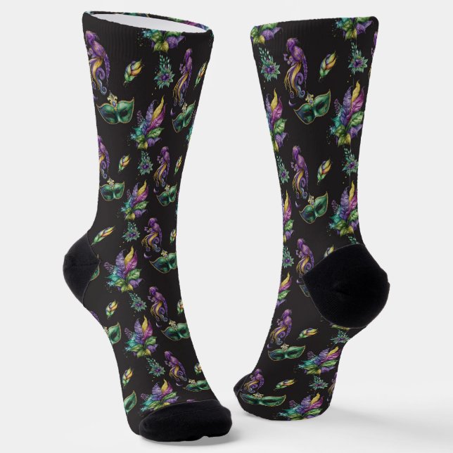 Mardi Gras Socken (Gewinkelt)