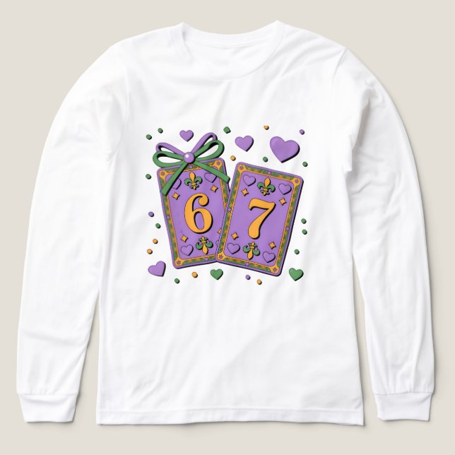 Mardi Gras Spielkarten Six Seven Deck Tri-Blend Shirt (Design Vorderseite)
