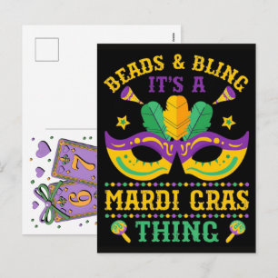 Mardi Gras Spielkarten Six Seven Deck Trucker Feiertagspostkarte