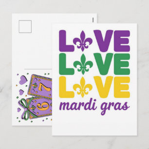 Mardi Gras Spielkarten Six Seven Deck Trucker Feiertagspostkarte