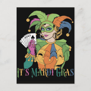 Mardi Gras Spielkarten Six Seven Deck Trucker Feiertagspostkarte
