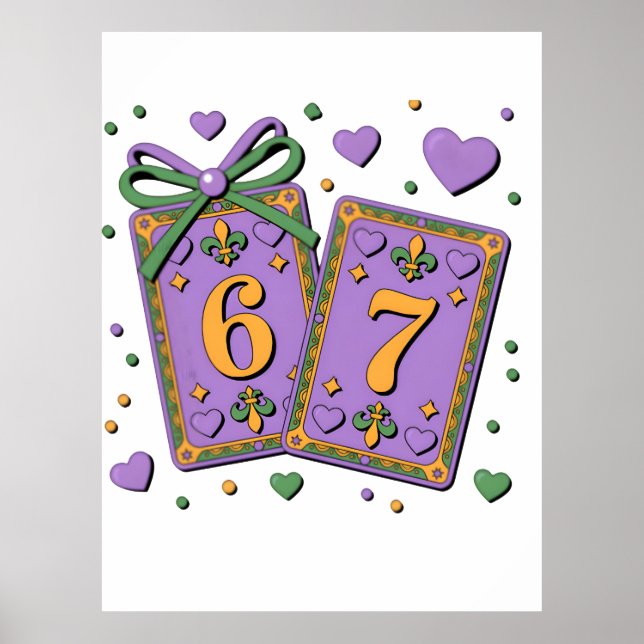 Mardi Gras Spielkarten Six Seven Deck Trucker Ha Poster (Vorne)