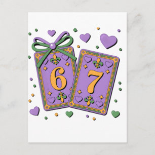 Mardi Gras Spielkarten Six Seven Deck Trucker Ha Postkarte