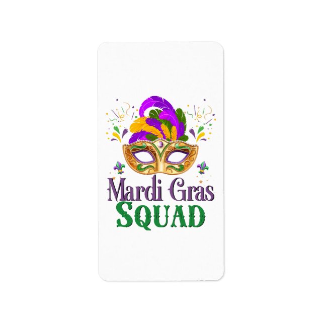 Mardi Gras Squad Adressaufkleber (Vorne)