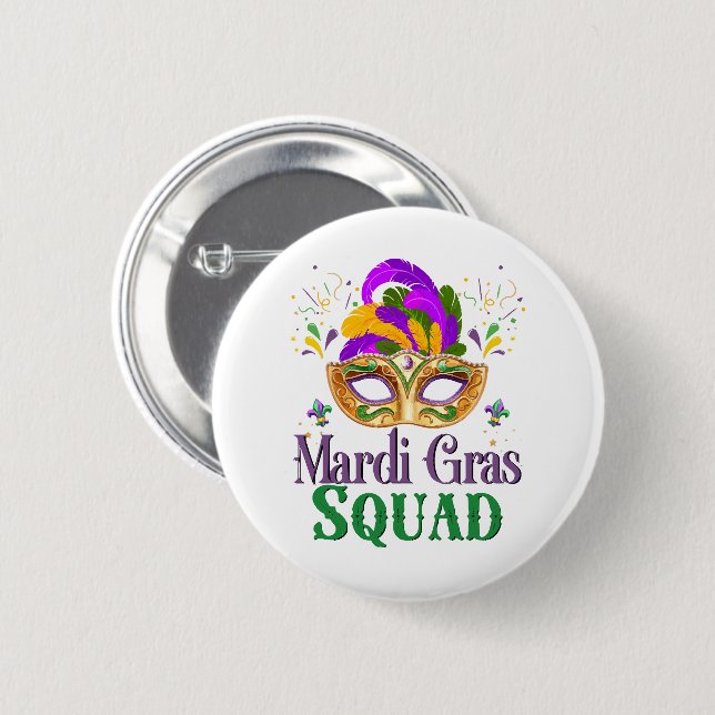 Mardi Gras Squad Button (Vorne & Hinten)