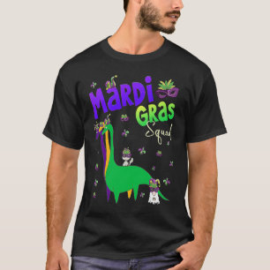 Mardi Gras Squad Dinosaur Katze & Gnom Mardi Gra T-Shirt