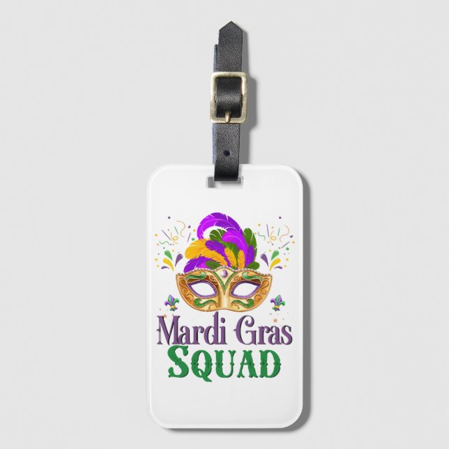 Mardi Gras Squad Gepäckanhänger (Vorderseite Vertikal)