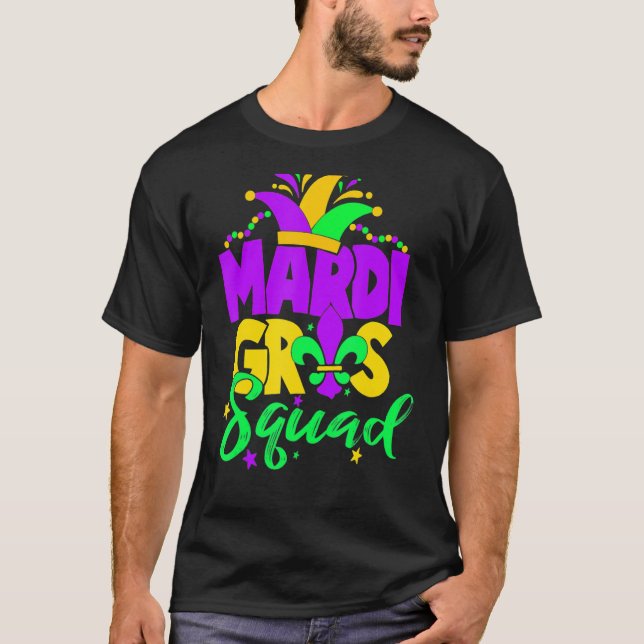 Mardi Gras Squad Matching Karneval Parade Party T-Shirt (Vorderseite)