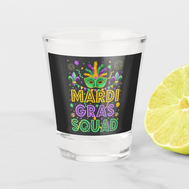 Mardi Gras Squad Matching Schnapsglas (Vorderseite)