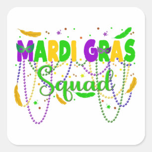Mardi Gras Squad NOLA Parco Tassino Quadratischer Aufkleber