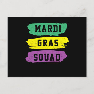 Mardi Gras Squad Street Party Carnival Gift Postkarte