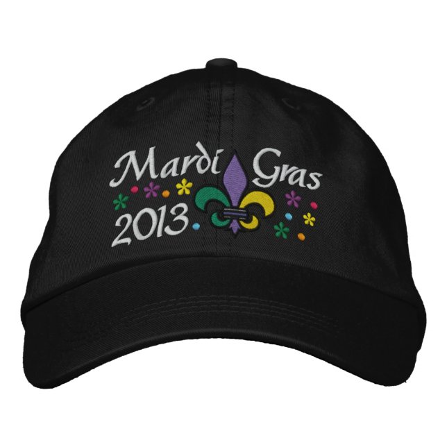 Mardi Gras - SRF Bestickte Baseballkappe (Vorderseite)