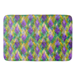 Mardi Gras Stainglas Harlequin Print Badematte