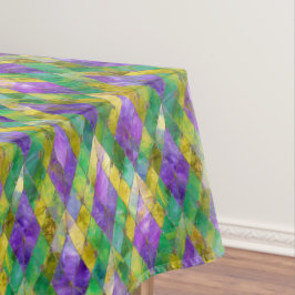 Mardi Gras Stainglas Harlequin Print Tischdecke