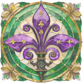 Mardi Gras Stains Glass Lilie Aufkleber