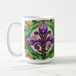 Mardi Gras Stains Glass Lilie Kaffeetasse