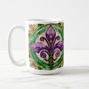 Mardi Gras Stains Glass Lilie Kaffeetasse