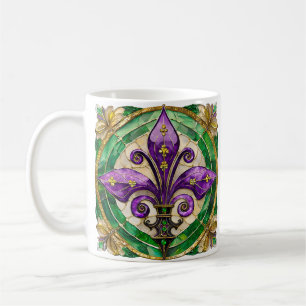 Mardi Gras Stains Glass Lilie Kaffeetasse