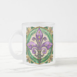 Mardi Gras Stains Glass Lilie Mattglastasse
