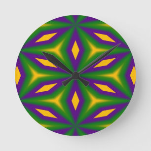 Mardi Gras Star Runde Wanduhr