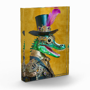 Mardi Gras Steampunk Party Animal Alligator Fotoblock