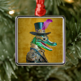Mardi Gras Steampunk Party Animal Alligator Ornament Aus Metall