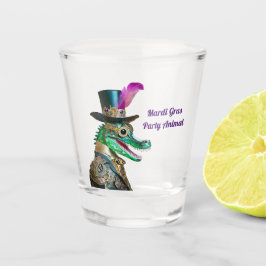 Mardi Gras Steampunk Party Animal Alligator Schnapsglas