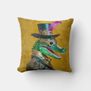 Mardi Gras Steampunk-Party-Tier-Alligator Kissen