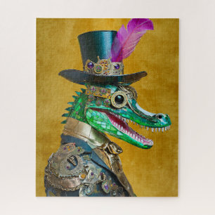 Mardi Gras Steampunk-Party-Tier-Alligator Puzzle
