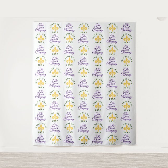 Mardi Gras | Step-and-Repeat-Fotohintergrund Wandteppich (Vorderseite)