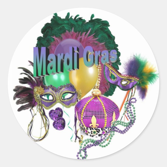 Mardi Gras Sticker (Vorderseite)