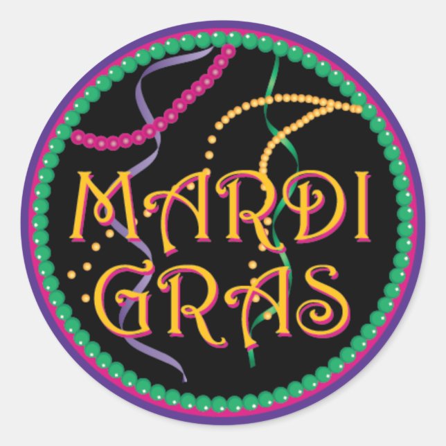 Mardi Gras Sticker (Vorderseite)