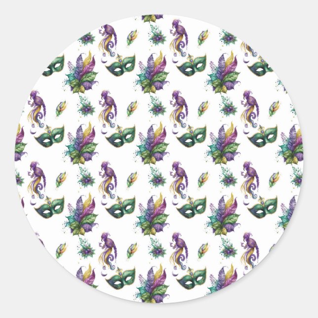Mardi Gras Sticker (Vorderseite)