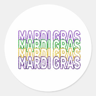 Mardi Gras Stickers, Runder Aufkleber