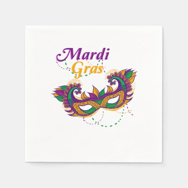 Mardi Gras Street Party Karnival Mask Geschenk Serviette (Vorderseite)