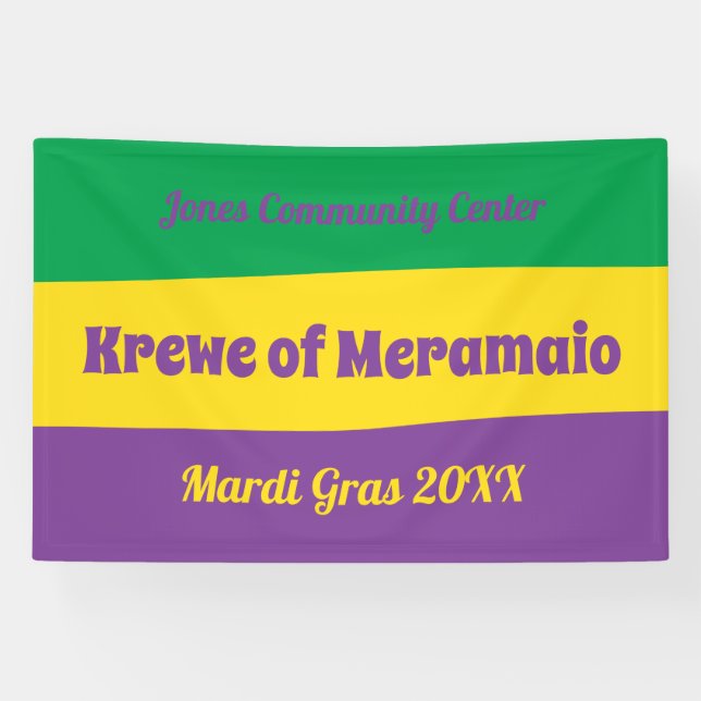 Mardi Gras Streifen mit benutzerdefinierten Text B Banner (Horizontal)