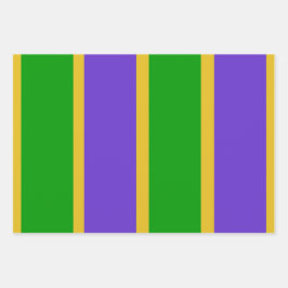 Mardi Gras Streifen Umhüllungspapierblätter Geschenkpapier Set