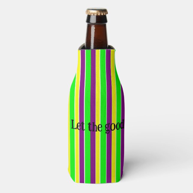 Mardi Gras Stripes Flaschenkühler (Flaschenvorderseite)