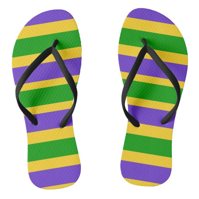 Mardi Gras Stripes Flip Flops (Fußbett)