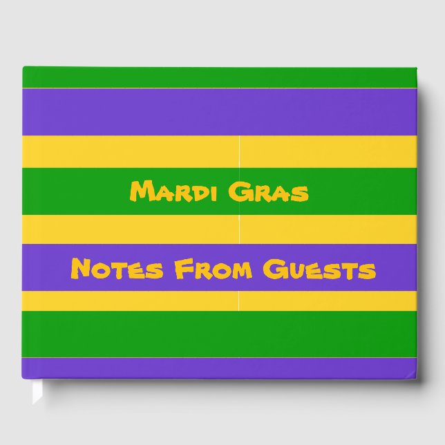 Mardi Gras Stripes Gästebuch (Vorderseite)
