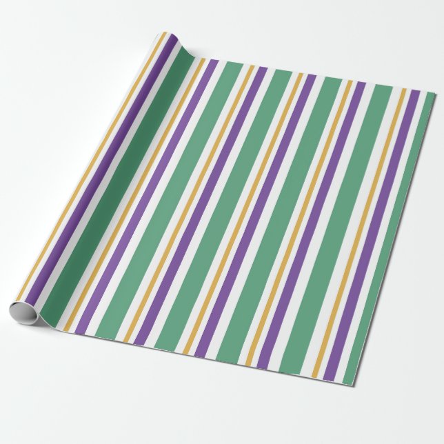 Mardi Gras Stripes Geschenkpapier (Ungerollt)