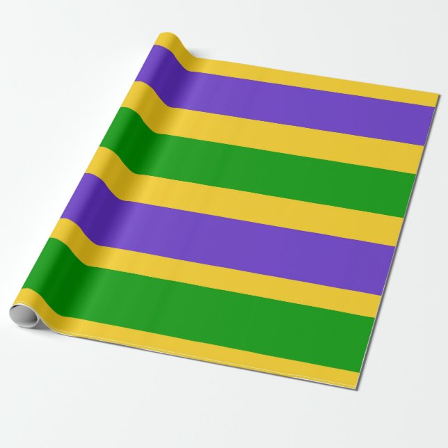 Mardi Gras Stripes Geschenkpapier (Ungerollt)