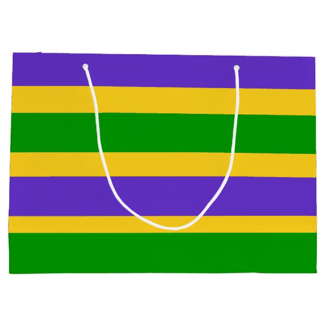 Mardi Gras Stripes Große Geschenktüte (Rückseite)