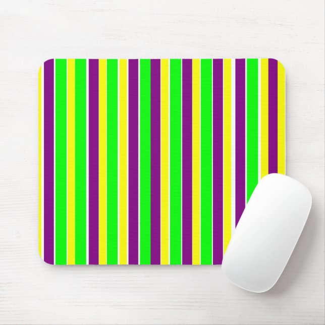Mardi Gras Stripes Mousepad (Mit Mouse)