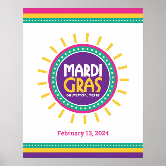 Mardi Gras Sun, Galveston, Texas Poster (Vorne)