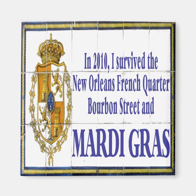 MArdi Gras Survivor Tile Mural Magnet (Vorne)